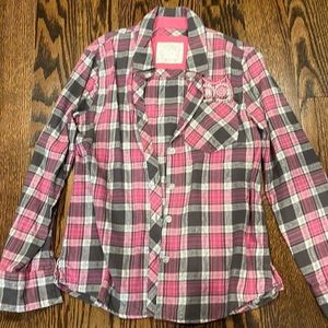 Justice pink and grey flannel
